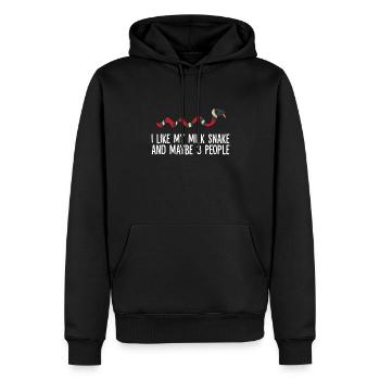 J’aime mon serpent de lait et peut-être comme 3 personnes - Sweat à capuche Premium bio Homme - noir - Devant - Nico (187cm)