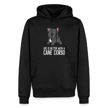 Life Is Better With A Cane Corso Dog - Men’s Premium Organic Hoodie - black - Front - Nico (187cm)