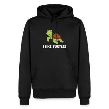 I Like Turtles Reptile Funny Sea Turtle - Men’s Premium Organic Hoodie - black - Front - Nico (187cm)
