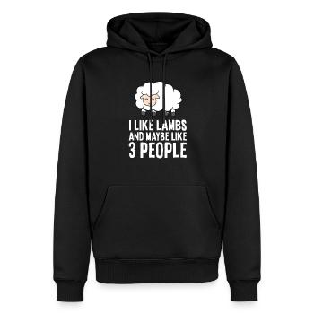 I Like Lambs And Maybe Like 3 People - Männer Premium Bio Hoodie - Schwarz - Vorne - Nico (187cm)