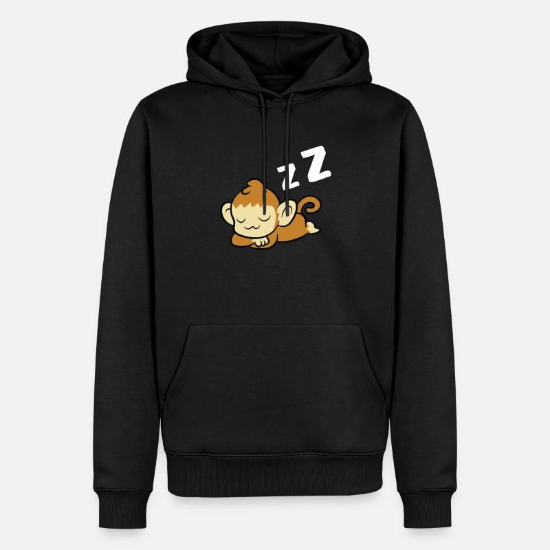 Sleeping Monkey Pajamas Lazy Monkey - Sweat à capuche Premium bio Homme - noir