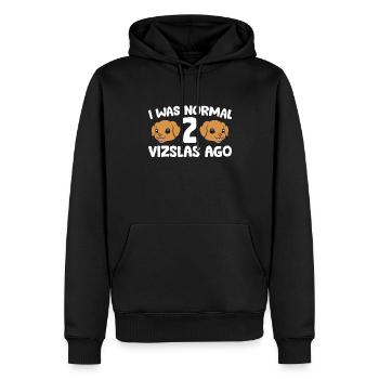 Vizsla propriétaire de chien j’étais normal il y a 2 vizslas drôle - Sweat à capuche Premium bio Homme - noir - Devant - Nico (187cm)