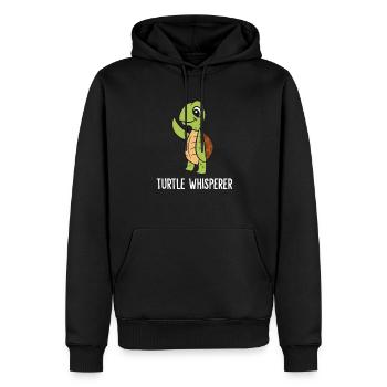 Drôle de tortue amoureuse des tortues - Sweat à capuche Premium bio Homme - noir - Devant - Nico (187cm)