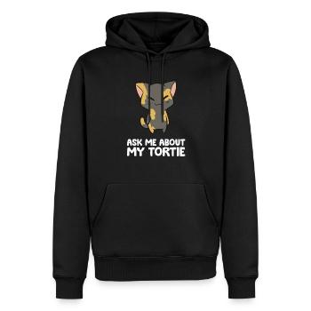 Tortie-Katzenbesitzer Fragen Sie mich nach meiner - Männer Premium Bio Hoodie - Schwarz - Vorne - Nico (187cm)
