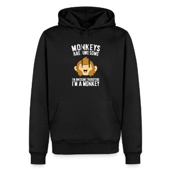Affen sind fantastisch. Ich bin fantastisch, also - Männer Premium Bio Hoodie - Schwarz - Vorne - Nico (187cm)