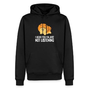 I Hear You I'm Just Not Listening Love Chow Chow - Männer Premium Bio Hoodie - Schwarz - Vorne - Nico (187cm)