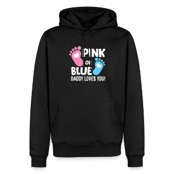 Gender Reveal Pregnancy Pink Or Blue Daddy Loves - Männer Premium Bio Hoodie - Schwarz - Vorne - Nico (187cm)