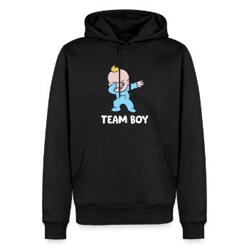 Team Boy Gender Reveal - Männer Premium Bio Hoodie - Schwarz - Vorne - Nico (187cm)