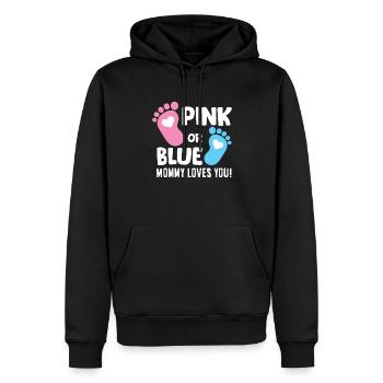 Gender Reveal Pregnancy Pink Or Blue Mommy Loves - Männer Premium Bio Hoodie - Schwarz - Vorne - Nico (187cm)