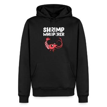 Crevettes Whisperer Fruits de mer Love Shrimps - Sweat à capuche Premium bio Homme - noir - Devant - Nico (187cm)