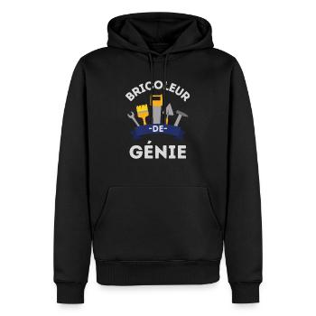 Bricoleur de génie 4 - Sweat à capuche Premium bio Homme - noir - Devant - Nico (187cm)