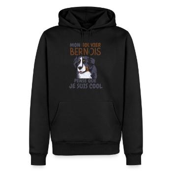 bouvier bernois - Sweat à capuche Premium bio Homme - noir - Devant - Nico (187cm)