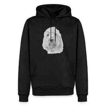 Bichon Havanaise - Sweat à capuche Premium bio Homme - noir - Devant - Nico (187cm)