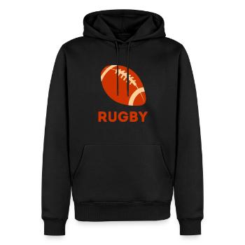 Rugby - Sweat à capuche Premium bio Homme - noir - Devant - Nico (187cm)
