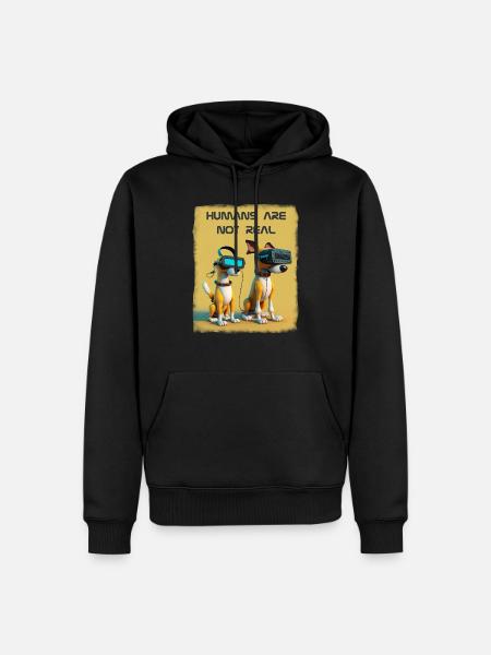 Humas are not real - Men’s Premium Organic Hoodie - black