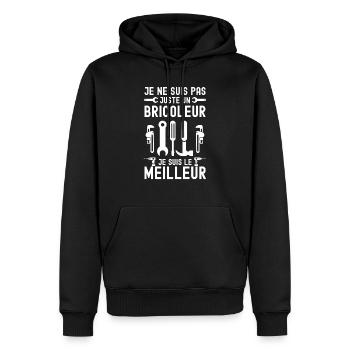 meilleur bricoleur 2 - Sweat à capuche Premium bio Homme - noir - Devant - Nico (187cm)