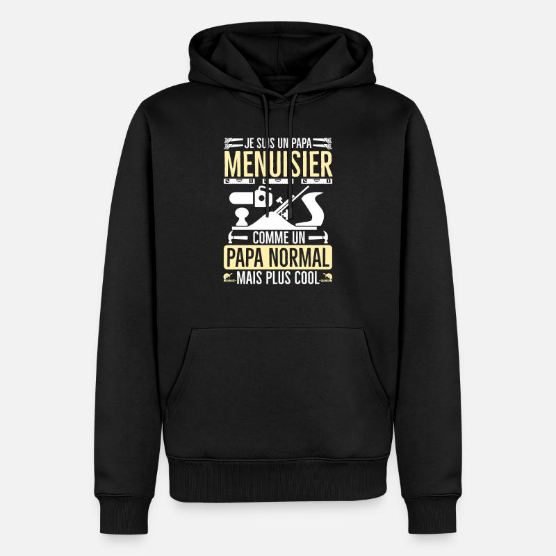 Papa Menuisier 6 - Sweat à capuche Premium bio Homme - noir