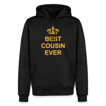 best cousin ever quote - Men’s Premium Organic Hoodie - black - Front - Nico (187cm)