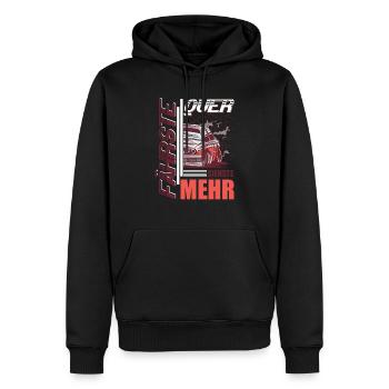 Fährste Quer siehste Mehr - Männer Premium Bio Hoodie - Schwarz - Vorne - Nico (187cm)