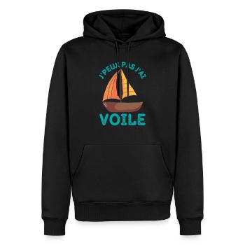 Bateau à voile 1 - Sweat à capuche Premium bio Homme - noir - Devant - Nico (187cm)