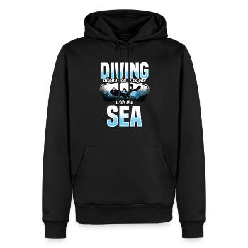 Diving Allows You To Be One With The Sea - Men’s Premium Organic Hoodie - black - Front - Nico (187cm)