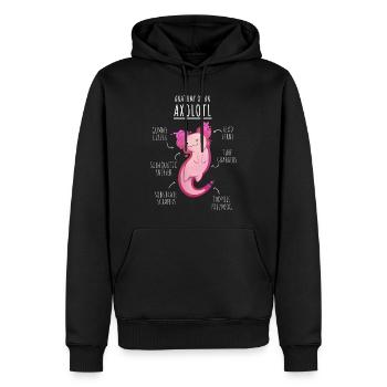 Anatomy of an axolotl - Men’s Premium Organic Hoodie - black - Front - Nico (187cm)