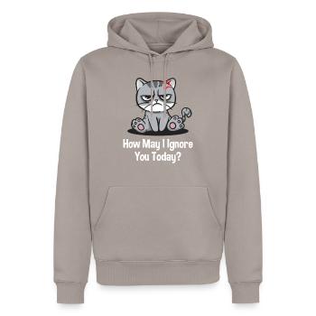 How can I ignore you today, funny sarkas - Men’s Premium Organic Hoodie - taupe - Front - Nico (187cm)