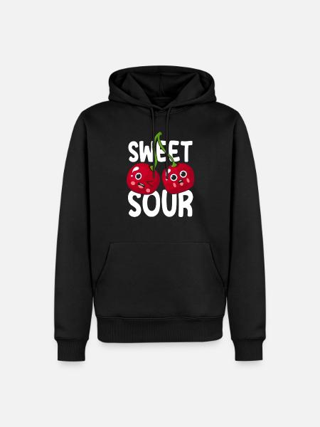 Sour cherries twin siblings design - Men’s Premium Organic Hoodie - black