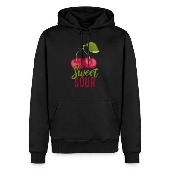 Sour cherries twin siblings design - Sweat à capuche Premium bio Homme - noir - Devant - Nico (187cm)