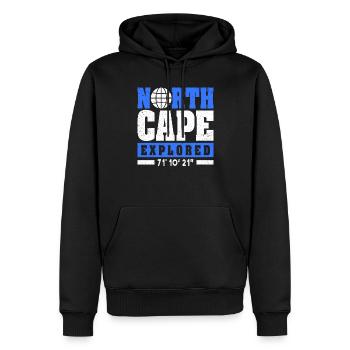Nordkap/ North Cape team Conception aller-retour - Sweat à capuche Premium bio Homme - noir - Devant - Nico (187cm)