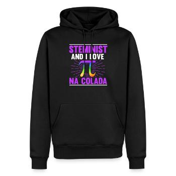 Steminist And I Love Pina Colada - Men’s Premium Organic Hoodie - black - Front - Nico (187cm)