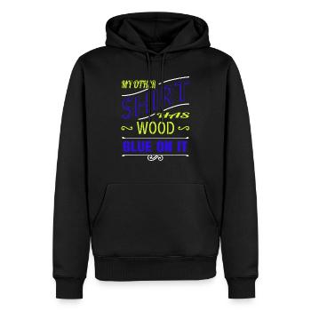 Drôle de travail forestier d’abatteur d’arbres - Sweat à capuche Premium bio Homme - noir - Devant - Nico (187cm)