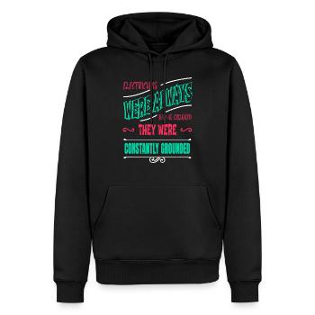 electronics job funny quote electrical engineer - Männer Premium Bio Hoodie - Schwarz - Vorne - Nico (187cm)