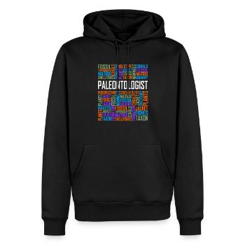 Paleontologist - Words - Men’s Premium Organic Hoodie - black - Front - Nico (187cm)