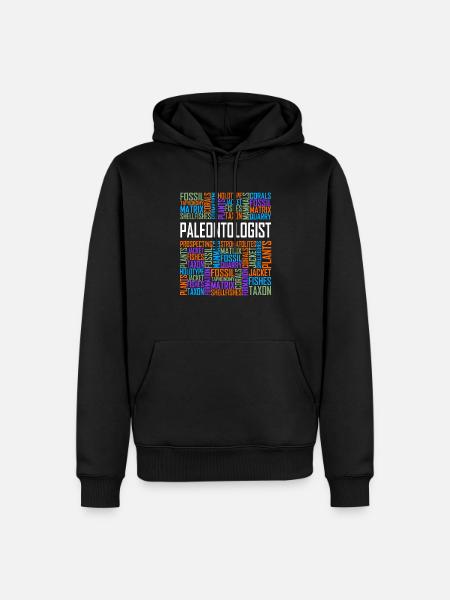 Paleontologist - Words - Men’s Premium Organic Hoodie - black