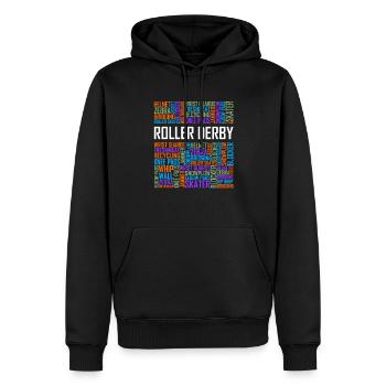 Roller Derby - Words - Men’s Premium Organic Hoodie - black - Front - Nico (187cm)