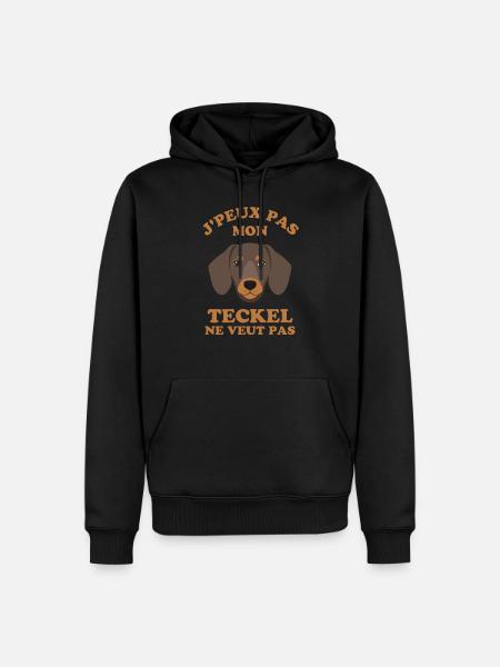 Chien de race teckel 2 - Sweat à capuche Premium bio Homme - noir