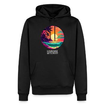 Sonnenuntergang am Strand - Männer Premium Bio Hoodie - Schwarz - Vorne - Nico (187cm)