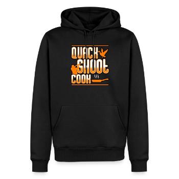 Duck Hunting - Quack Shoot Cook - Men’s Premium Organic Hoodie - black - Front - Nico (187cm)
