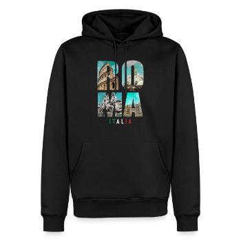 Roma - Sweat à capuche Premium bio Homme - noir - Devant - Nico (187cm)