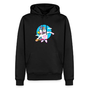 Discus Thrower Unicorn BG - Men’s Premium Organic Hoodie - black - Front - Nico (187cm)