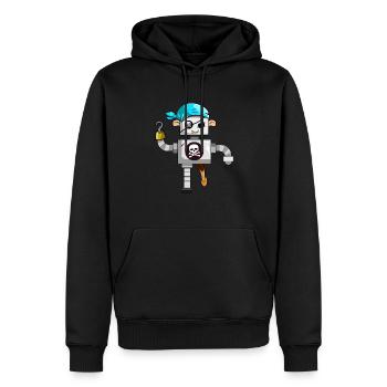 Ghost Robot Pirate - Men’s Premium Organic Hoodie - black - Front - Nico (187cm)
