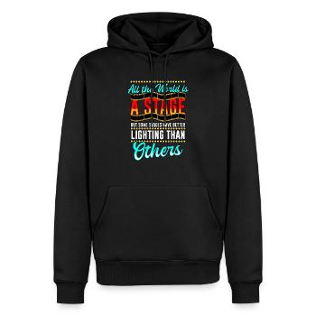 Theater All The World Is A Stage - Men’s Premium Organic Hoodie - black - Front - Nico (187cm)