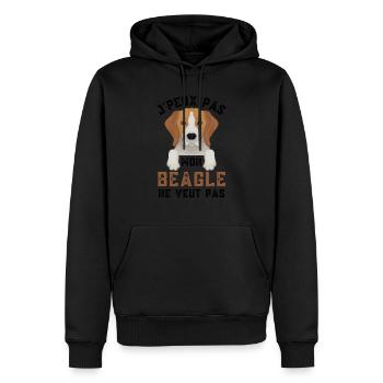 Beagle 8 - Sweat à capuche Premium bio Homme - noir - Devant - Nico (187cm)