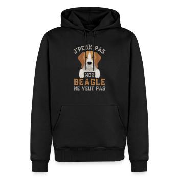 Beagle - Sweat à capuche Premium bio Homme - noir - Devant - Nico (187cm)