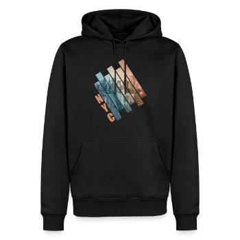NYC - Sweat à capuche Premium bio Homme - noir - Devant - Nico (187cm)