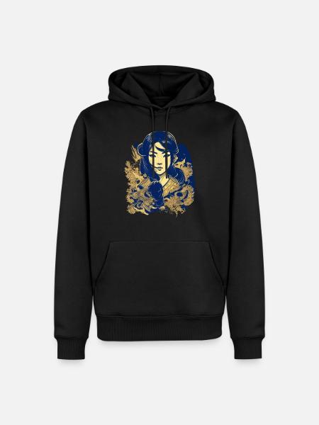 Vietnamese heroine in manga style - Men’s Premium Organic Hoodie - black