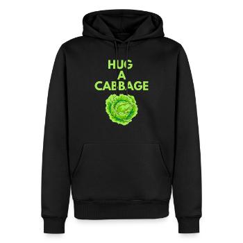 HUG A CABBAGE - Men’s Premium Organic Hoodie - black - Front - Nico (187cm)