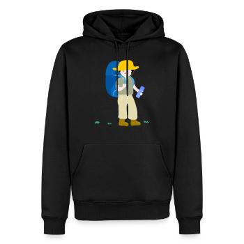 Campingplätze 1 - Männer Premium Bio Hoodie - Schwarz - Vorne - Nico (187cm)