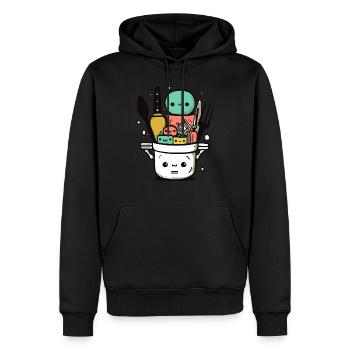Kawaii Kochgeschirr - Männer Premium Bio Hoodie - Schwarz - Vorne - Nico (187cm)